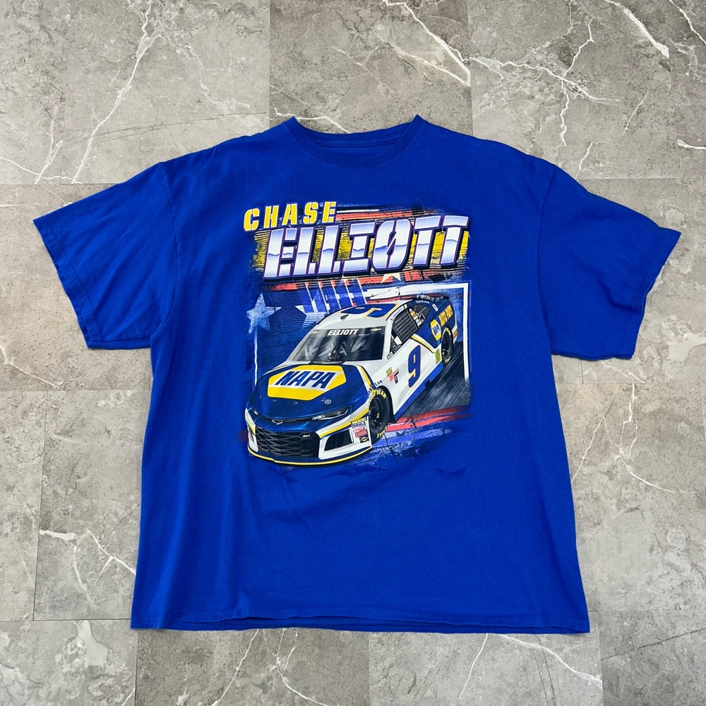 Nascar Chase Elliot Graphic Tee Mens 2XL Double Sided Racing Shirt Hendrick Napa